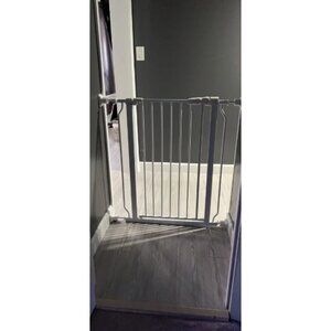 Easy Walk-Thru Safety Gate with Pet Door for Doorways and Stairways
